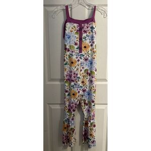 Pique Boutique‎ Princess Line Girls 10/12 Bellbottom Jumpsuit Floral
